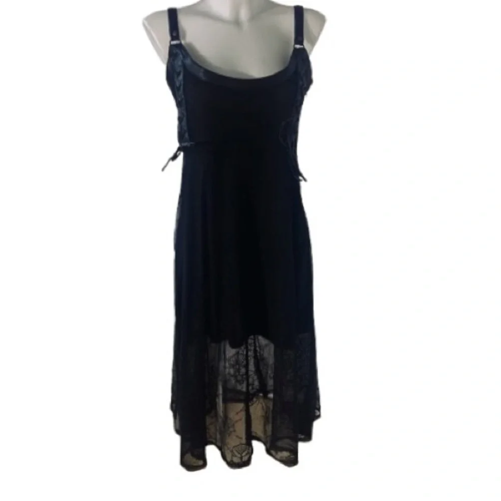 Killstar Anne Arkist Black Skull Lace Midi Goth Sleeveless Dress XL NWT - Picture 2 of 16